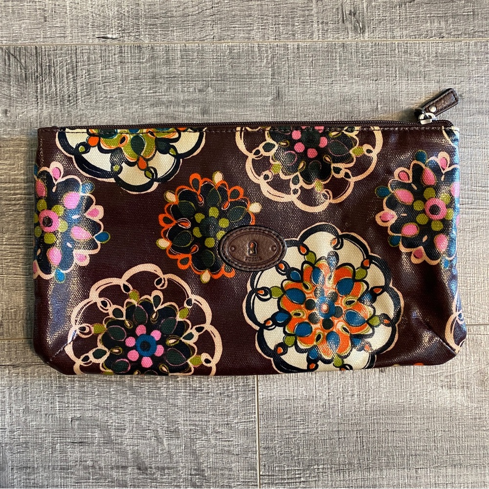 Fossil Key-Per Coated Canvas Pouch